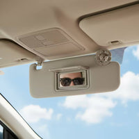 Gray Car Sun Visor Easy to Install Sun Visor with Mirror Cover Foldable Auto Sunshade Lightweight for Windshield