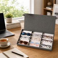 Eyeglass Storage Box Oxford Cloth Divided Eyeglass Case Rectangular