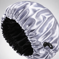 Satin Sleep Cap for Women, Double Layer Reversible Bonnet for and Braids, Adjustable Strap Hat with Flat Buckle