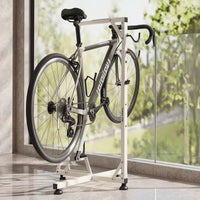 Adjustable Height Bike Rack with Hook Space-Saving Bike Stand with Hooks Non-Slip Cycle Parking Stand Heavy Duty for Cyclists, Apartment Dwellers, Indoor, Garage