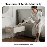 Clear C-curved Stand Transparent Design Nightstand single-piece-Piece Construction