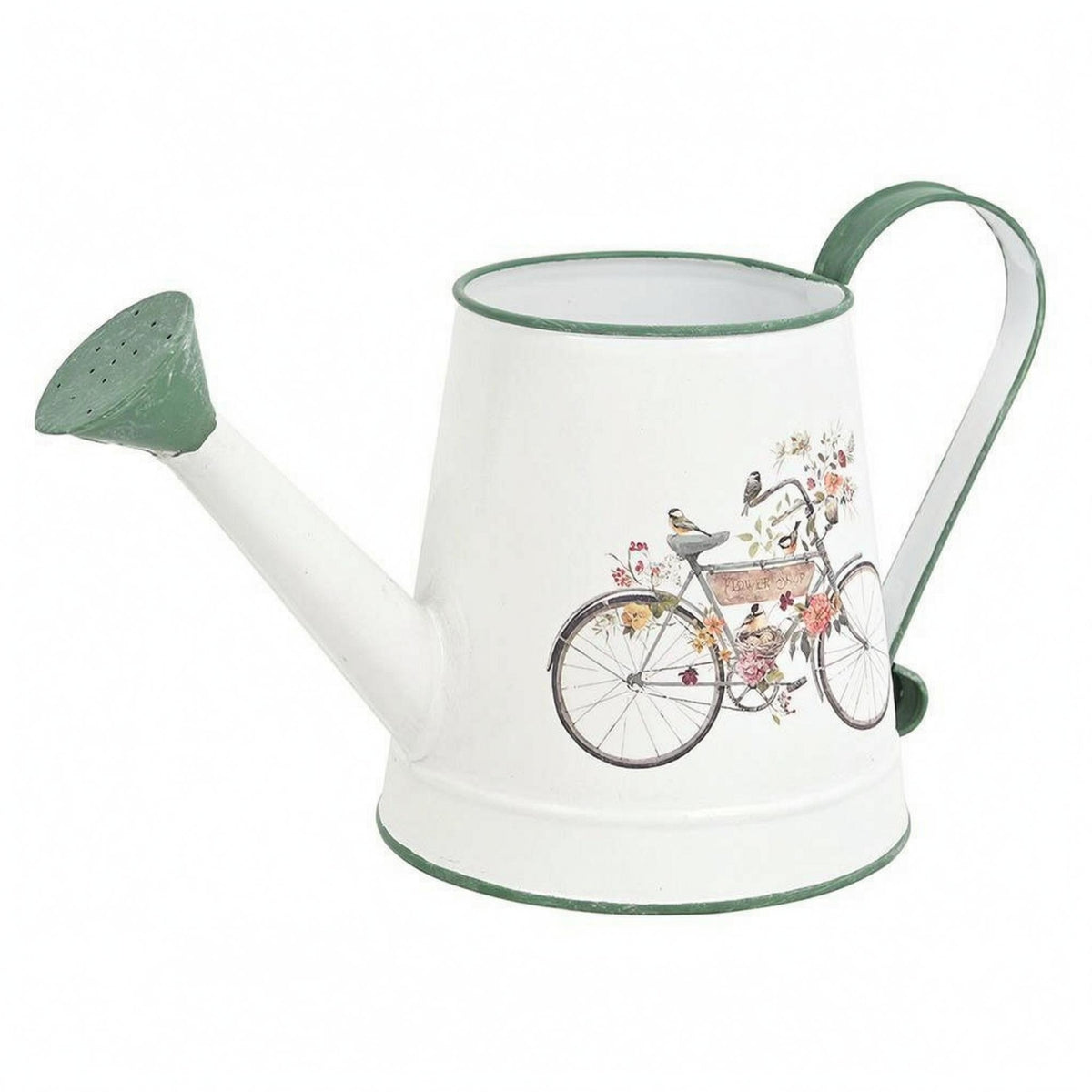 Metal Watering Can Long Spout Curved Handle Watering Can Gold Trim