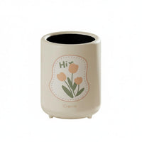 Stylish Design Uncovered Top Cylinder Bin Wide Opening Uncovered-Top Garbage Bin Sturdy Decorative Trash Can Thickened Long-Lasting Material for Children, Students, Living Room, Bedroom, Office