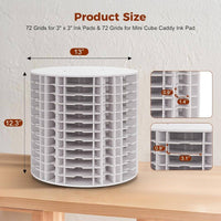 Rotating Stamp Pad Storage Rack with 72 Compartments for 3x3 Inch Pads
