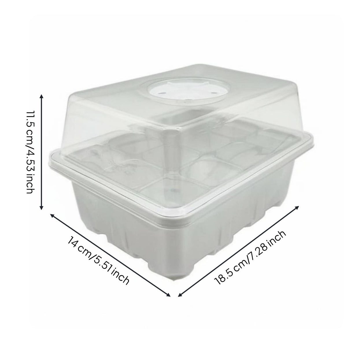 12 Cell Starting Tray Transparent Lid Starter Tray with Humidity Dome Drainage Holes Seedling Starter System with Vented Dome for Balcony