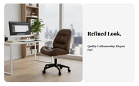 Upholstered Caster Chair Modern design Upholstered Rolling Armchair Easy Assembly