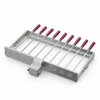 Built-in Motor Rotating Barbecue Grill Rack Silver Metal Finish Motorized Skewer Rack Easy to Clean Automatic Skewer Turner Rust-Resistant