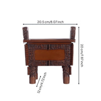Ancient Bronze Vessel Reproduction Traditional Chinese Style Bronze Ding Ornament Desk Display Square Tripod Scent Holder for Desktop, Home Shelf