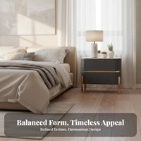 2-Drawer End Table Luxury Design Nightstand Modern Aesthetic for Bedroom