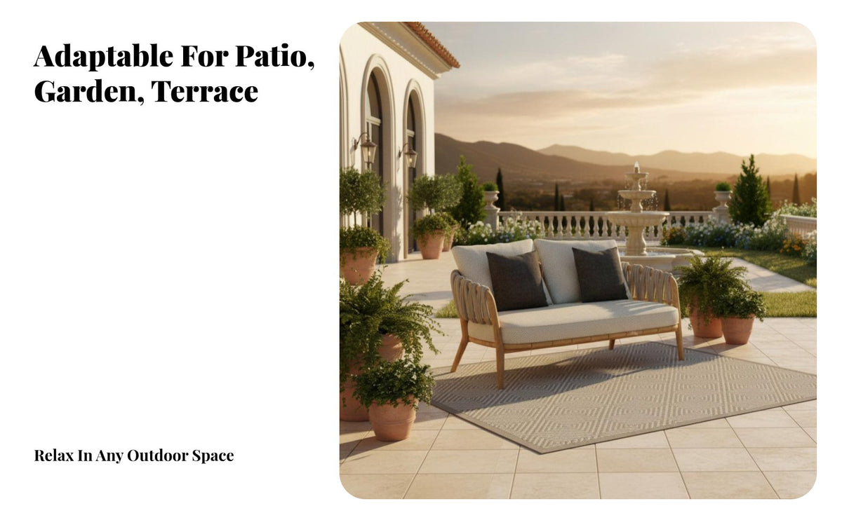 Sturdy Wood Frame 4-Piece Sofa and Chair Set Nordic Design Outdoor Furnishing Weather-Resistant Conversation Group long-lasting Construction for Entertainers, Hospitality Businesses, Garden, Terrace, Courtyard, rearyard