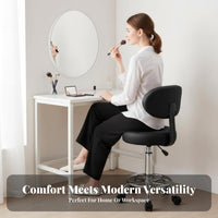 Adjustable Padded Round Stool Thickened padding Height-Adjustable Caster Stool