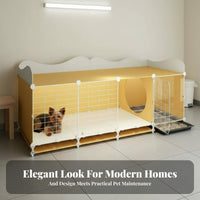 Small Dog Kennel with Toilet 360° Swivel Wheels Rolling Dog Kennel