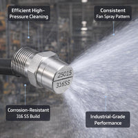 316 Stainless Steel Flat Tip, 1/4" Internal Thread, Pressure Washer Nozzle Replacement for Tough Cle - Image 4