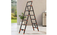 Anti-Wobble Foldable Ladder Compact Folding Ladder Freestanding Step Stool with Wide Steps Space-Saving for Homeowners, Seniors, Kitchen, Closet Organization, Home Storage
