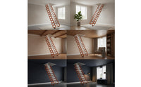 Retractable Attic Ladder Space-Saving Telescopic Attic Ladder Manual Folding Loft Steps for Homeowners, Overhead Opening