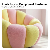 Pumpkin-Shaped Armchair 360° rotate Pumpkin-Shaped Seat with Footstool Soft and Breathable Ergonomic Design for Readers, Bedroom