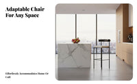 Upholstered High Stool with Supportive Restrest Utilitarian Look Bar Chair Designer-Look Modern Minimalist for Adults