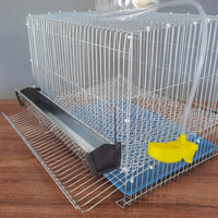 Button Quail Cage with Droppings Tray and Foot Pads, Metal Wire Cage for Home Breeding, Suitable for Quails and Livestock Industry Use