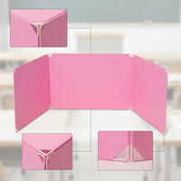 Curved Tri-Fold Screen Portable Three-Panel Desk Divider Sturdy Desktop Partition Screen Long-Lasting for Classroom