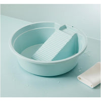 Wash Basin with Washboard Large Capacity Plastic Laundry Tub Gentle on Clothes
