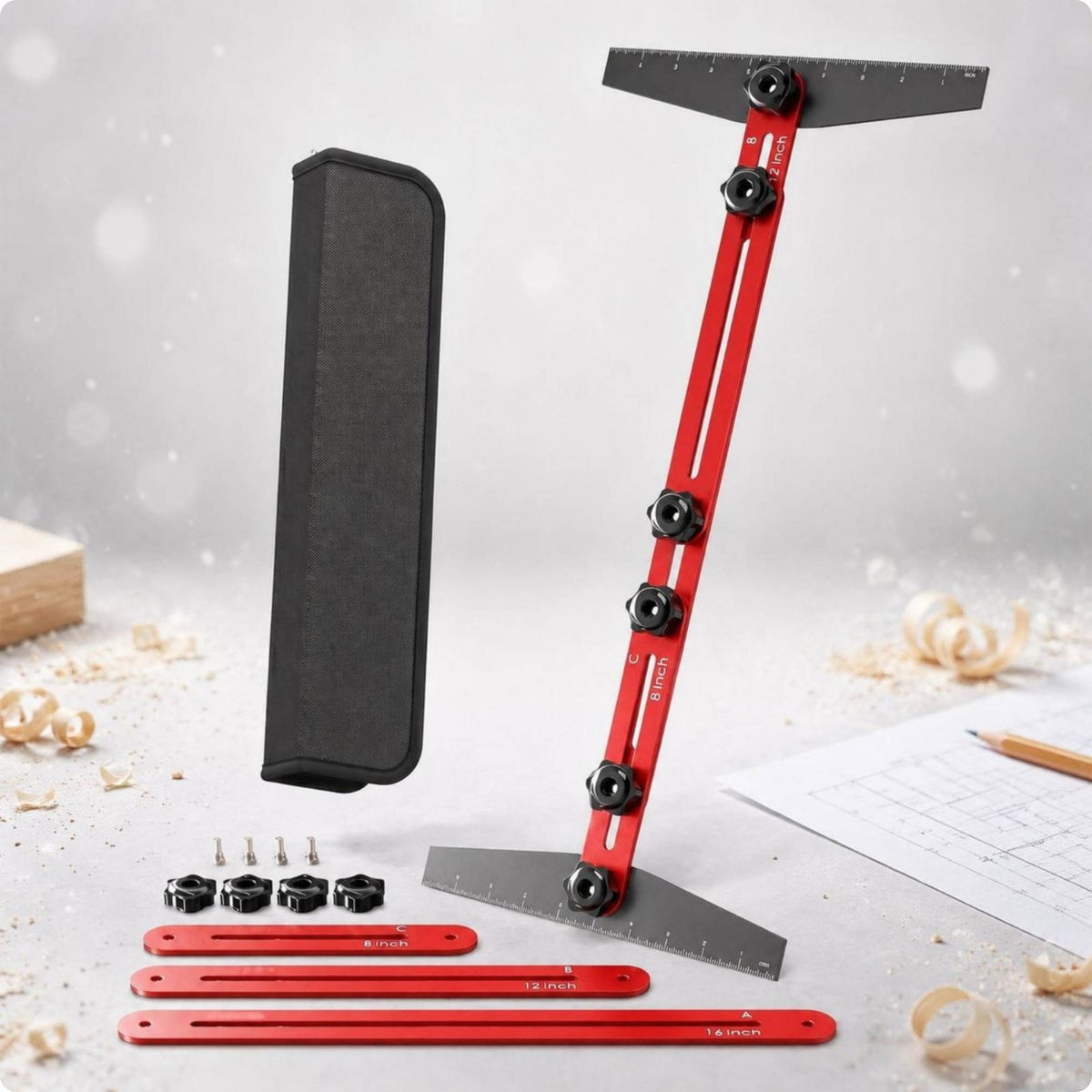 Folding Stair Ruler Foldable Stair Measuring Tool Adjustable for Woodworking