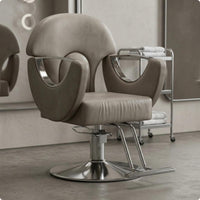 Hydraulic Styling Chair Round Base Salon Styling Chair Polished Finish