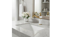 Polished Gold Faucet with Rotating Outlet Marble Textured Gooseneck Faucet Glossy Basin Tap Vintage for Bathroom, Powder Room, Guest Bath