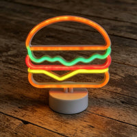 Burger Neon Light Colorful Burger Neon Sign Cute for Bedroom