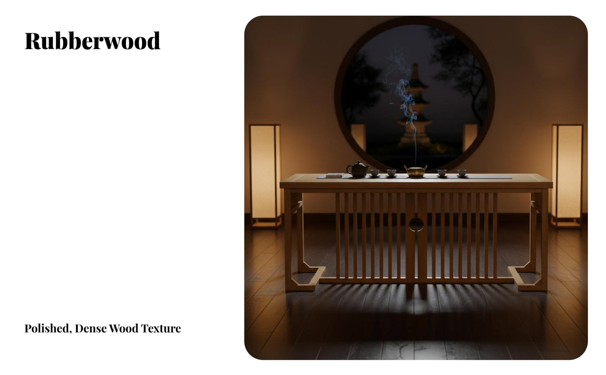 Solid Wood Construction Gongfu Tea Table and Chair Set Modern Chinese Design Home Furniture Zen-Inspired Design Easy to Clean for Homeowners, Apartment Dwellers, Office Managers, Balcony, Living Room, Restaurant