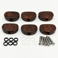 6-Piece Natural Snakewood Guitar Tuning Pegs Buttons