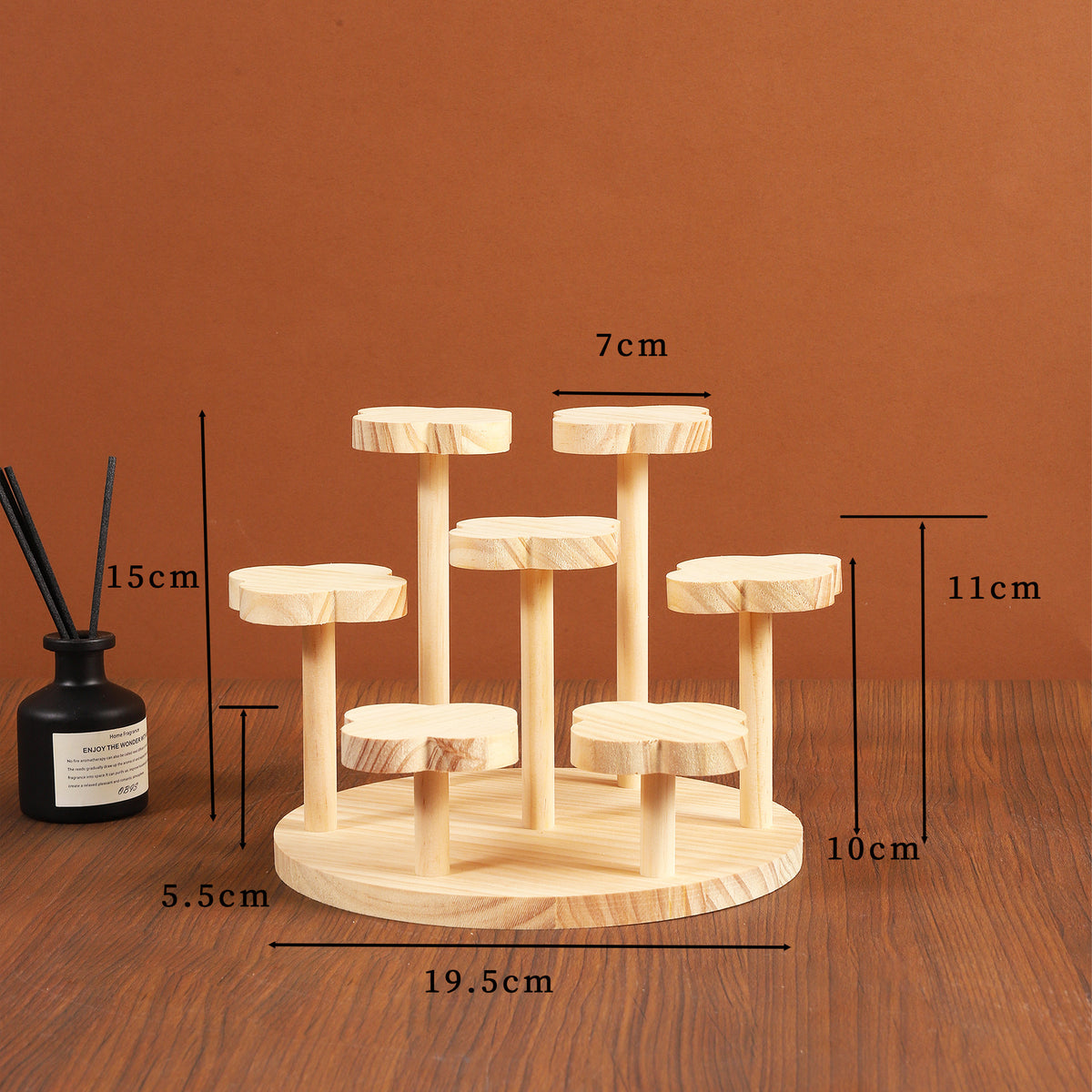 Wood 7 Flower Shelf
