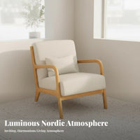 3 Pieces sturdy Wood Frame Two Armchairs and Table Set Plush paddings Lounge Seating Comfortable Armrests Indoor Furniture Removable padding slipcases for Cafe Owners, Homeowners, Office Managers, Living Room, Coffee Shop, Reception Area