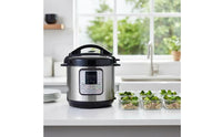 Stainless Steel Electric Pressure Cooker Digital Pressure Cooker with Removable Pot Programmable Multicooker Single-Touch for Home Cooks, Families, Kitchen, Countertop