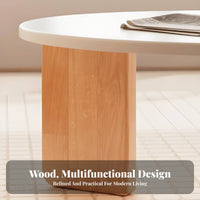 2 Pieces Nesting Table Set Round Shape Household Furniture Space-Saving