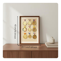 Solid Wood Medal Display Frame Ideal Gift Long-Distance Race Medal Holder Wall Mountable 3D Deep Box Frame for Runners