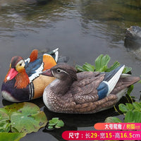创意浮水鸳鸯鸭子花园庭院布置院子池塘鱼池装饰水景摆件景观装饰