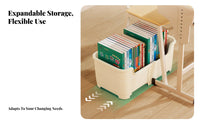 Expandable Rolling book container Easy Assembly Wheeled Book container Stackable for Parents