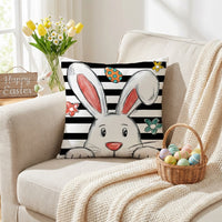 Easter Bunny Pillowcase Festive Atmosphere Easter Egg Print Pillow Cover Soft and Warm Bunny Throw Pillowcase for Holiday Decorators, Parents, Bedroom, Sofa