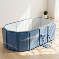 Collapsible Kids Pool with Support Step Portable Foldable Kids Pool Non-Inflatable Hard-Sided for Toddlers, Backyard