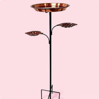 Leaf Tray Bird Feeder Black Post Outdoor Decor Yard