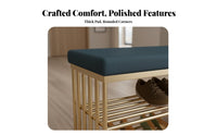 Upholstered Shoe Rack Bench Luxurious Design Cushisingled Rack Bench Multi-Purpose Use Multi-Purpose for Apartment Dwellers