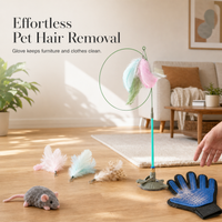 Interactive Suction Cup Cat Wand Toy with Bell and Replaceable Feather Refills