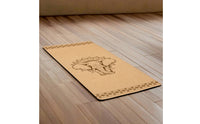 Non-Slip Cork Fitness Mat Grippy Fitness Mat with Rubber Base Cushioned Shock-Absorbing for Beginners, Home Workouts, Stretching