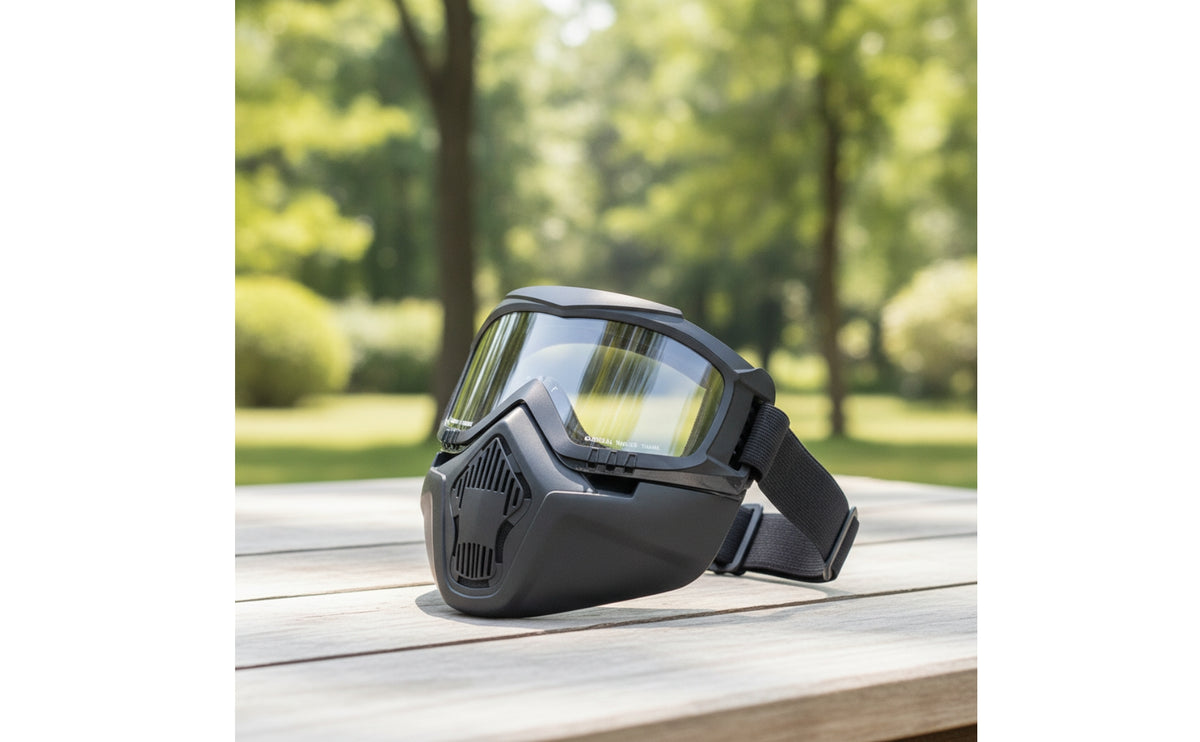 Goggles with Detachable Mask Anti-Fog Motorcycle Mask Goggles Safeguarding Face Guard Adjustable Eyewear Windproof