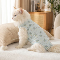 Cat Recovery Suit with Snap Closure, Neuter Suit for All Seasons, Post Surgery Cat Clothes for Anti Licking, Cat Surgery Suit