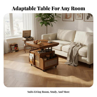elevatingTop Rolling Coffee Table Multi-Functional elevatingTop Rolling Table Lockable Casters Large Capacity Storage