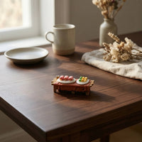 1/64 Scale Miniature Table with Food Detailed Miniature Table Wooden Tabletop Scene Prop Decorative for Hobbyists