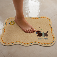 Cartoon Diatomaceous Earth Bath Mat, Non-Slip Absorbent Floor Mat for Bathroom and Toilet