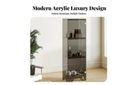 Dust-Proof Multi-Tier Bookcase with Doors Optional LED Lighting Tall Shelving Single-Tier with Doors Modern Design Display Cabinet Sturdy Construction for Book Lovers, Office Workers, Living Room, Bedroom, Library, Kitchen