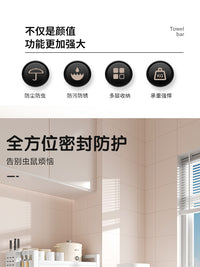 碗碟收纳架密封防尘碗筷餐具收纳盒碗盘箱带沥水厨房放碗柜置物架 黑色双层加长款【套装】容量升级✅加粗碳钢